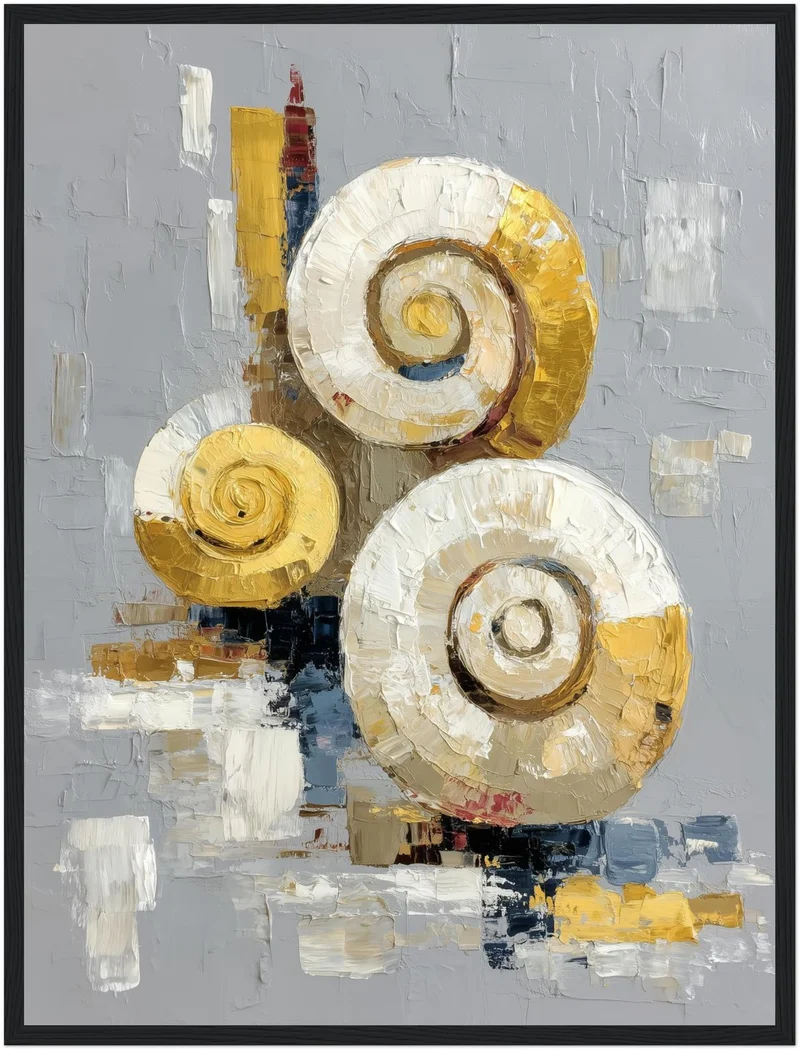 Gold weiß Spiralen Poster