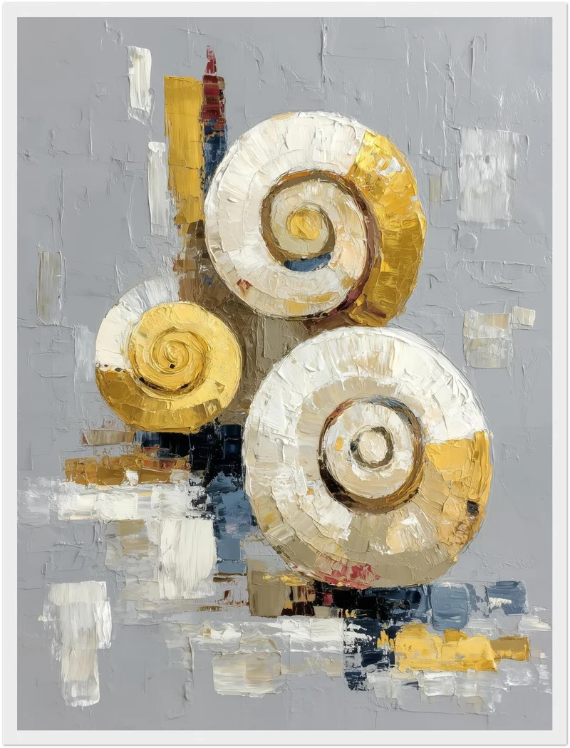 Gold weiß Spiralen Poster