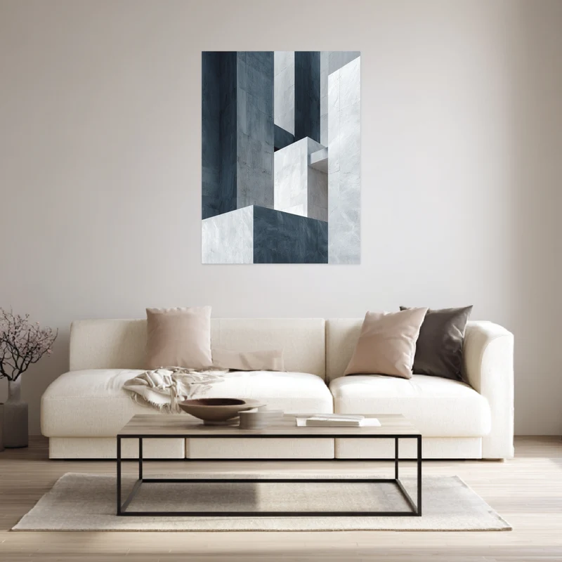 Graue Architektur Formen Leinwandbild