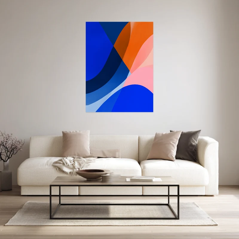 Blau orange Formen Poster