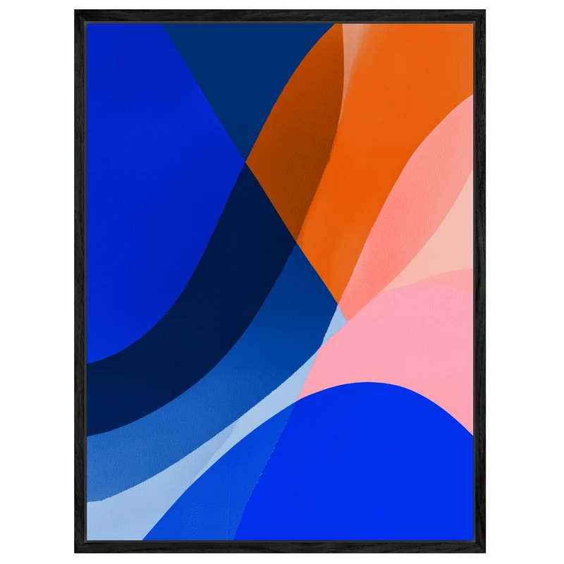 Blau orange Formen Leinwandbild