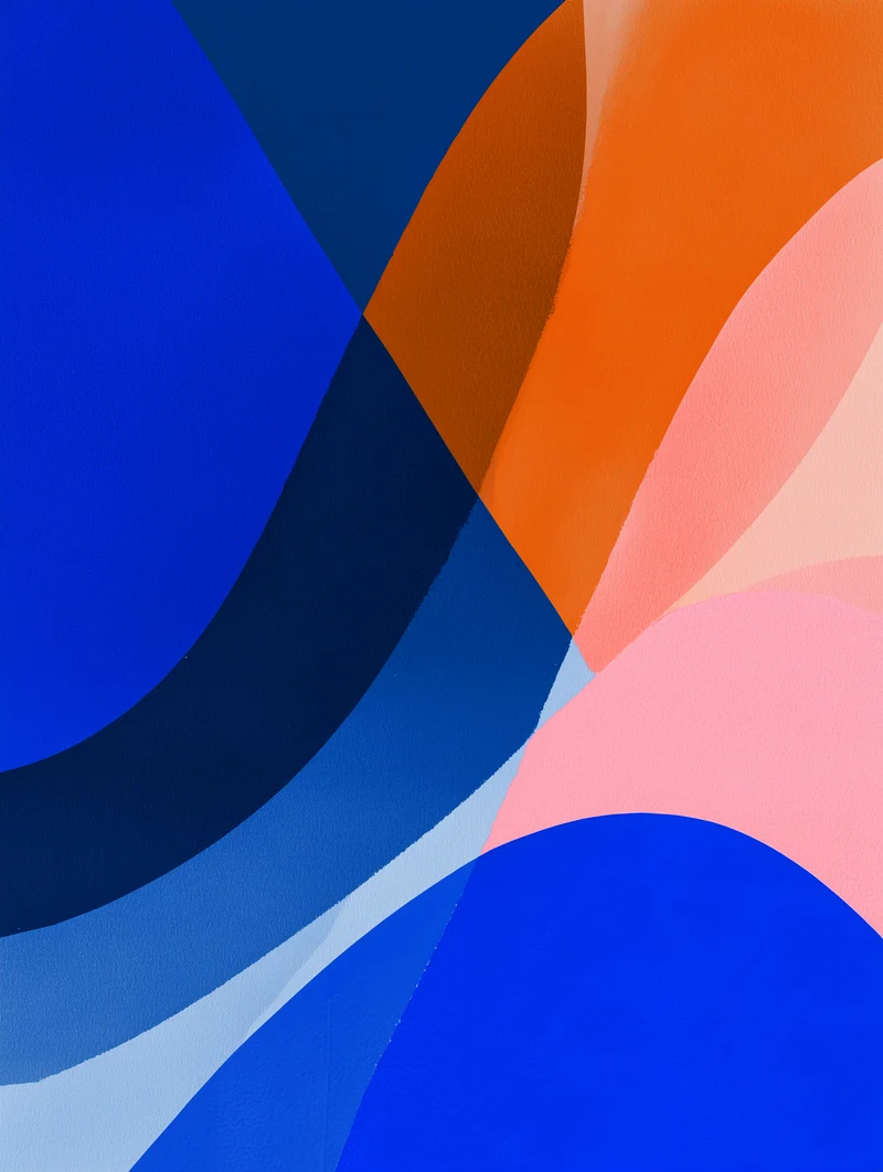 Blau orange Formen Poster
