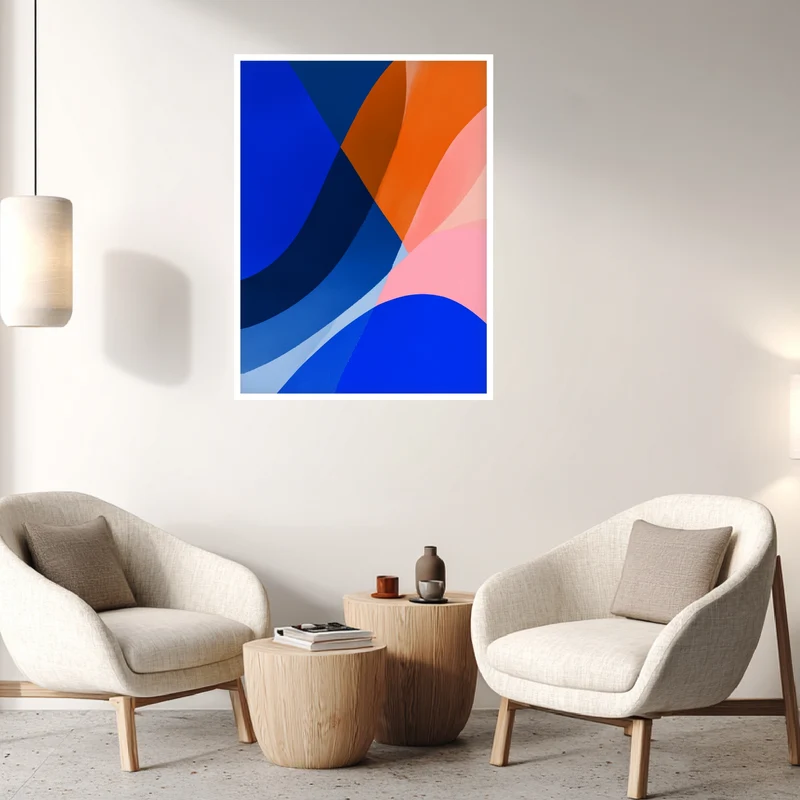 Blau orange Formen Poster