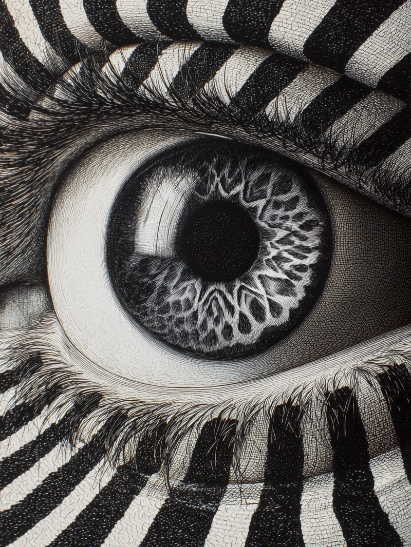 Monochromes Zebraauge Poster