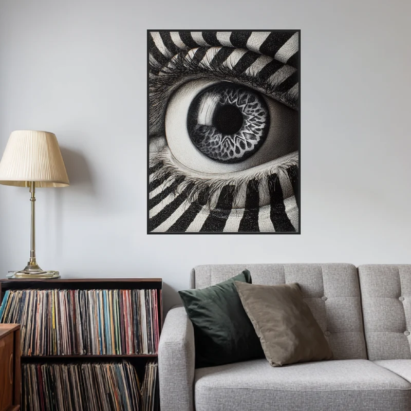 Monochromes Zebraauge Poster