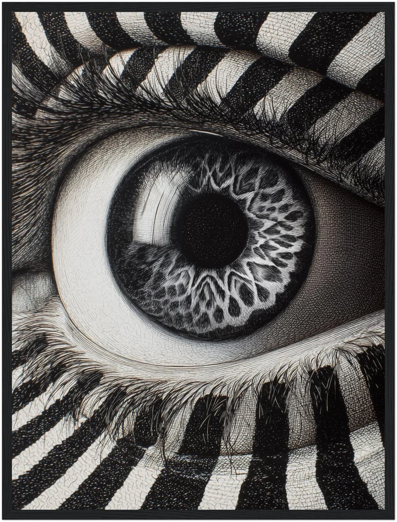 Monochromes Zebraauge Poster