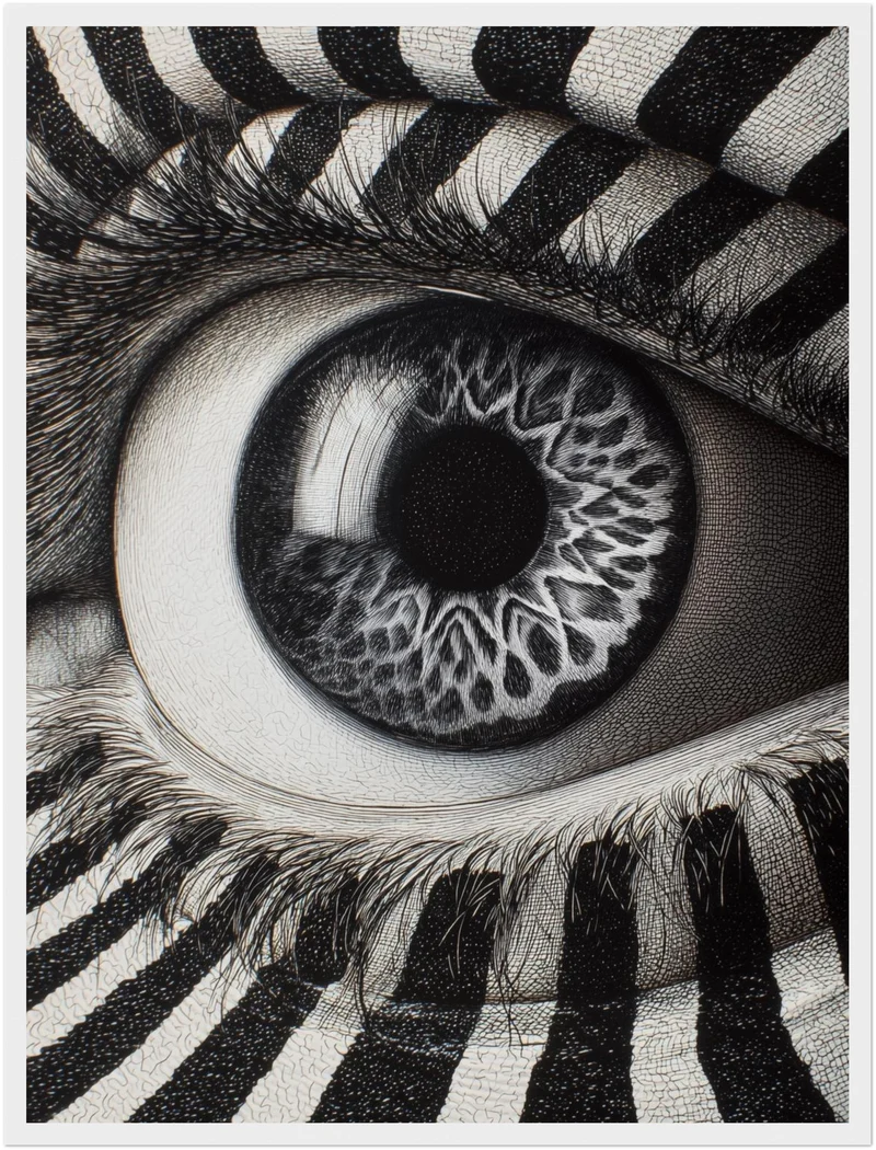 Monochromes Zebraauge Poster