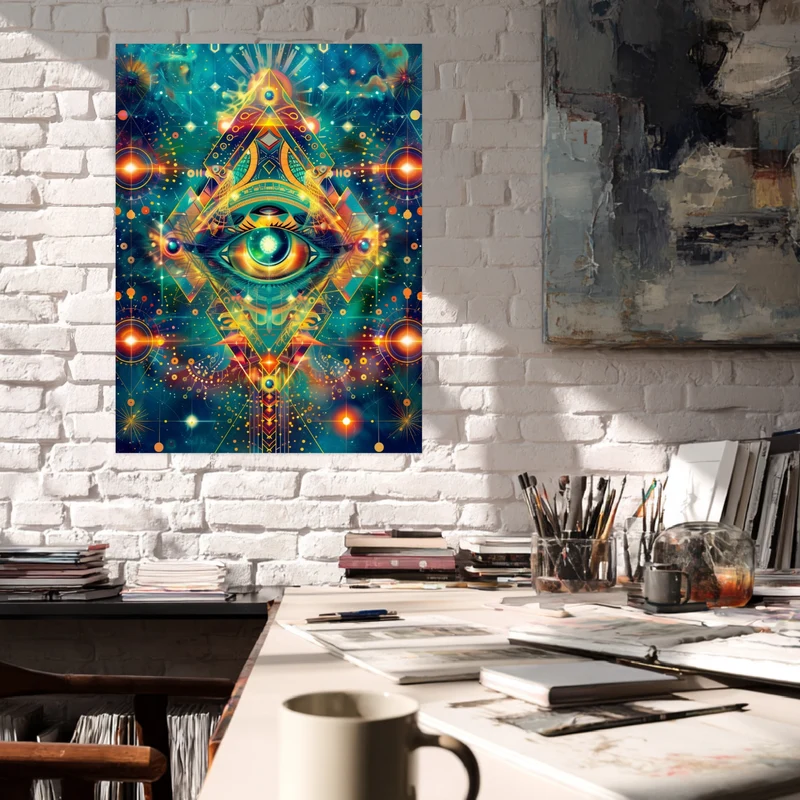 Kosmisches geometrisches Auge Poster