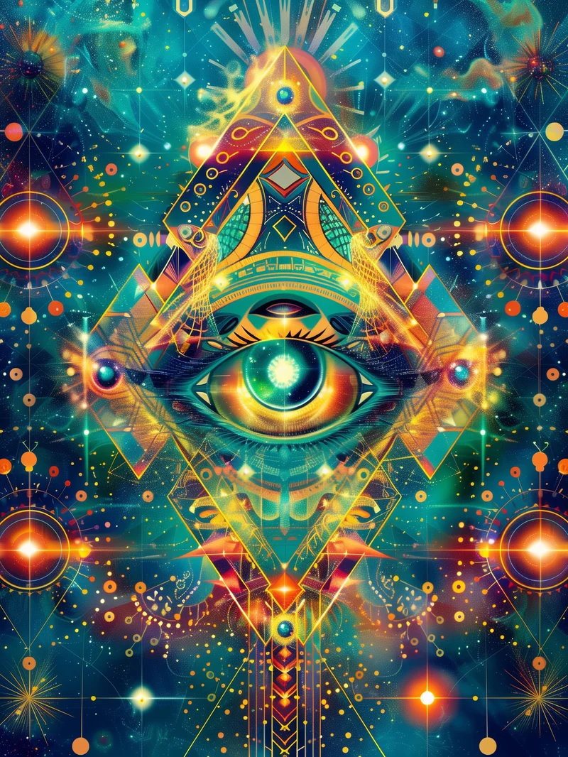 Kosmisches geometrisches Auge Poster