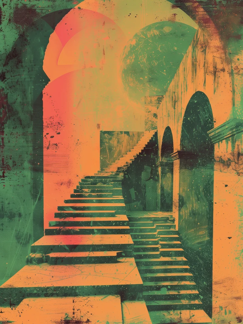 Geometrische Treppenarchitektur Poster