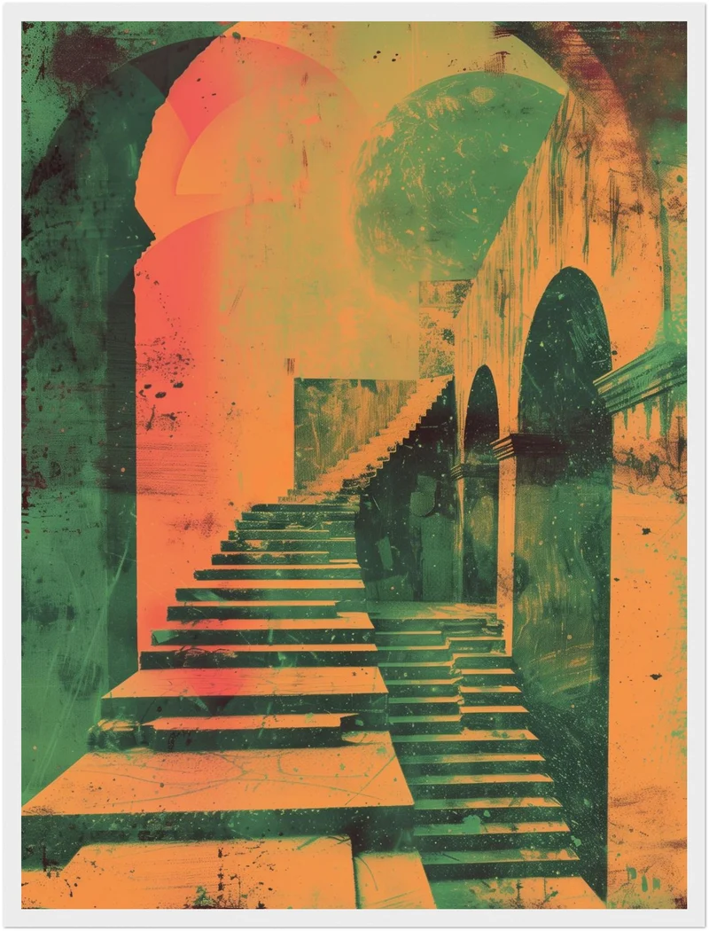 Geometrische Treppenarchitektur Poster