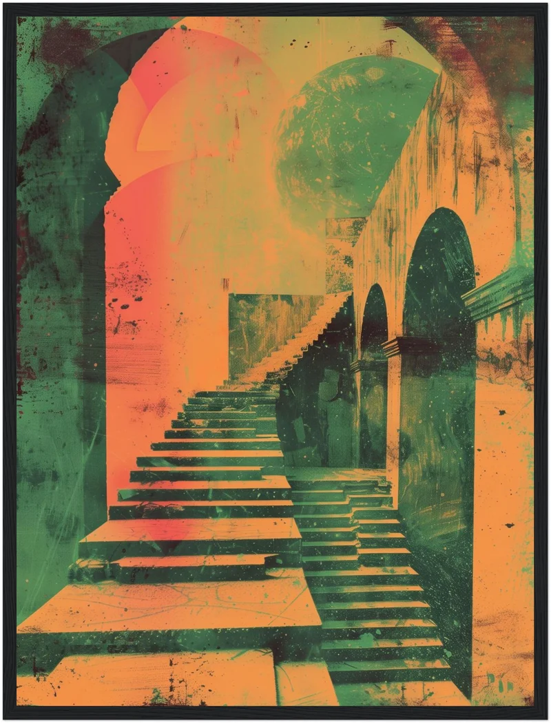 Geometrische Treppenarchitektur Poster