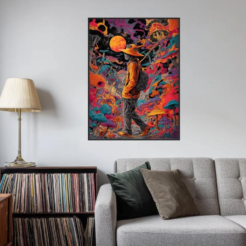 Psychedelischer Pilzwanderer Poster