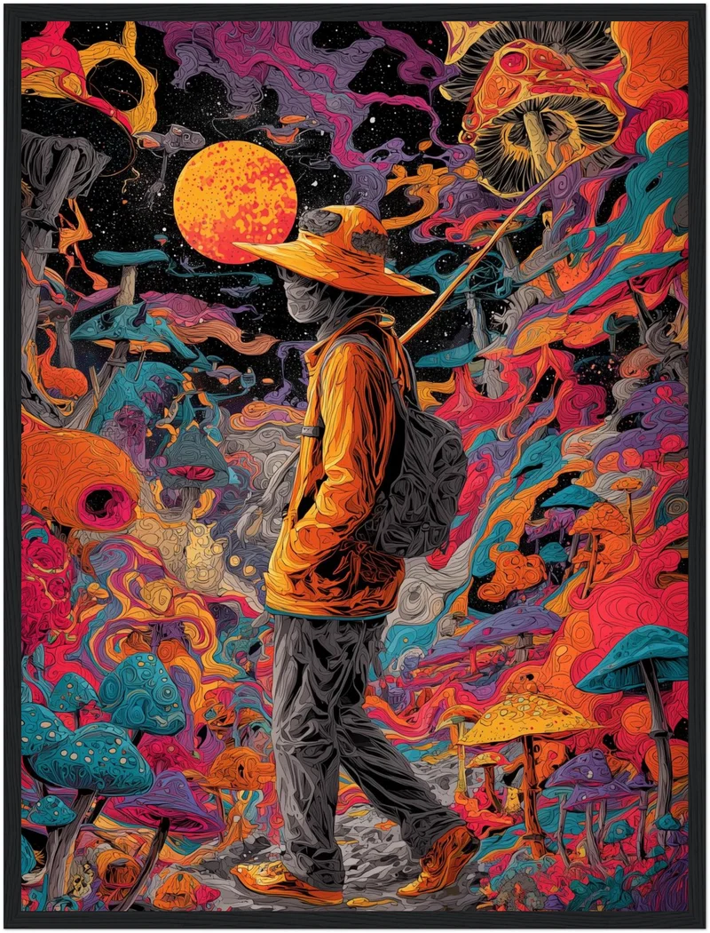 Psychedelischer Pilzwanderer Poster