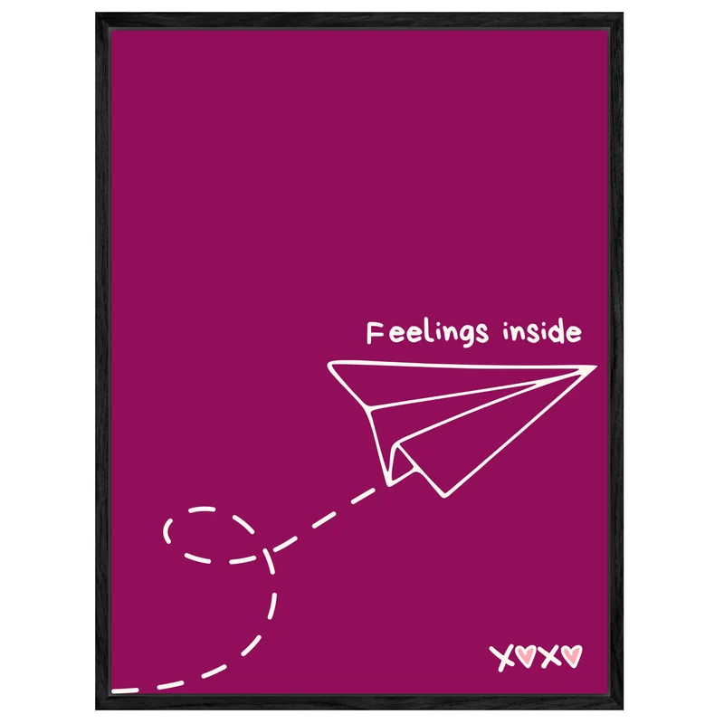 Papierflieger Feelings Inside Leinwandbild