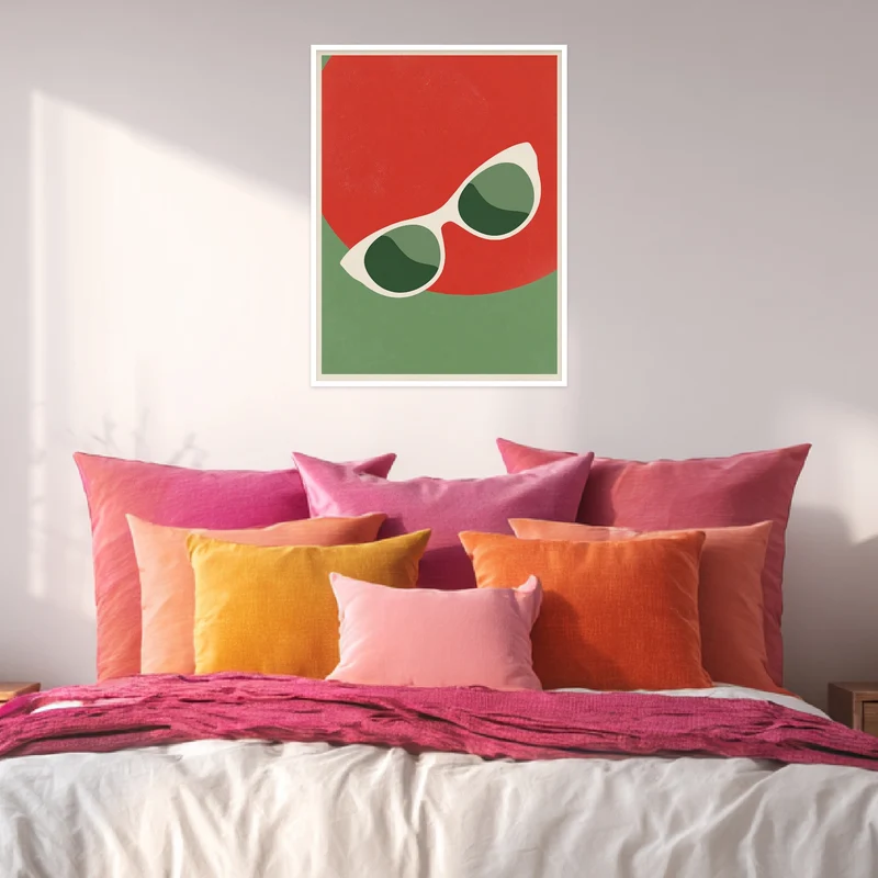 Sonnenbrille vor Farbflächen Poster