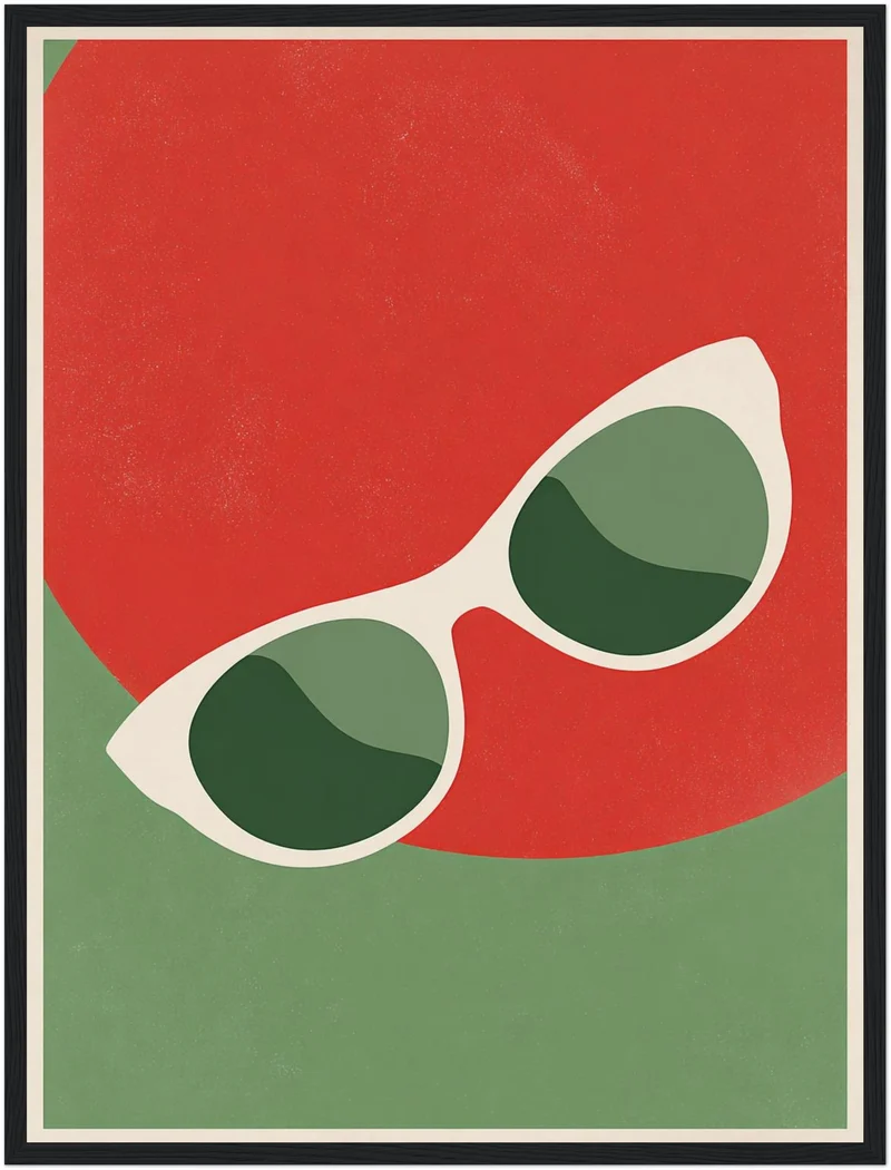 Sonnenbrille vor Farbflächen Poster