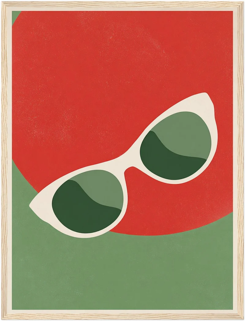 Sonnenbrille vor Farbflächen Poster