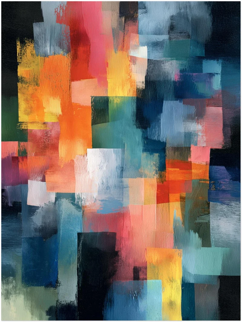 Bunte Pinselstriche Leinwandbild