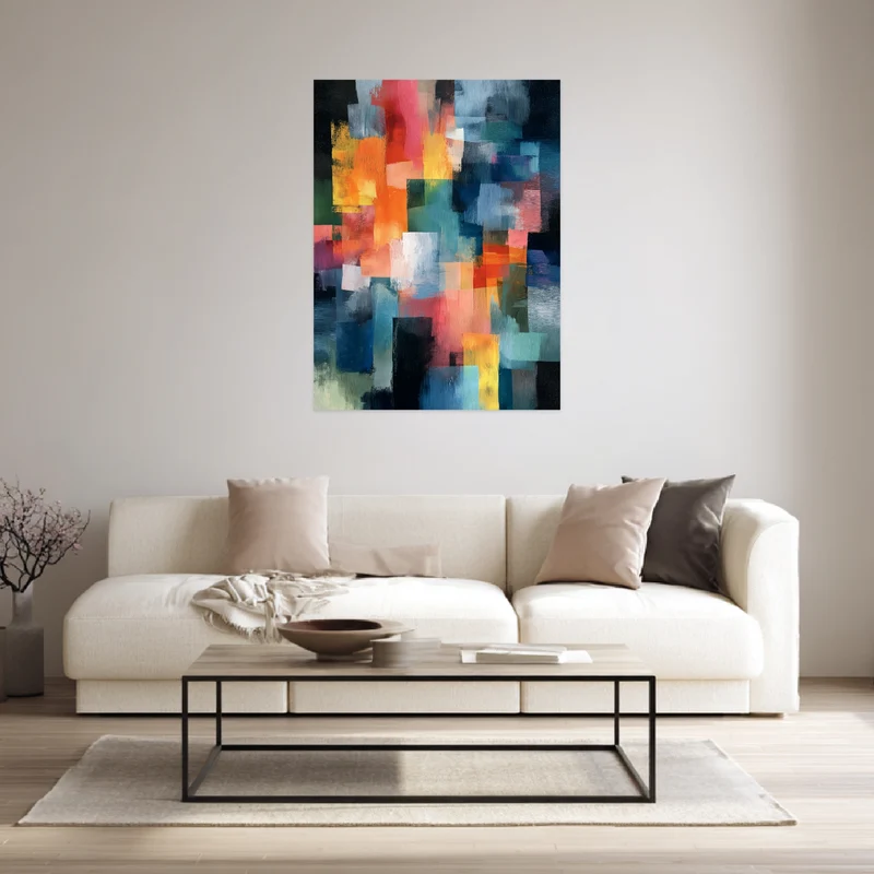 Bunte Pinselstriche Leinwandbild