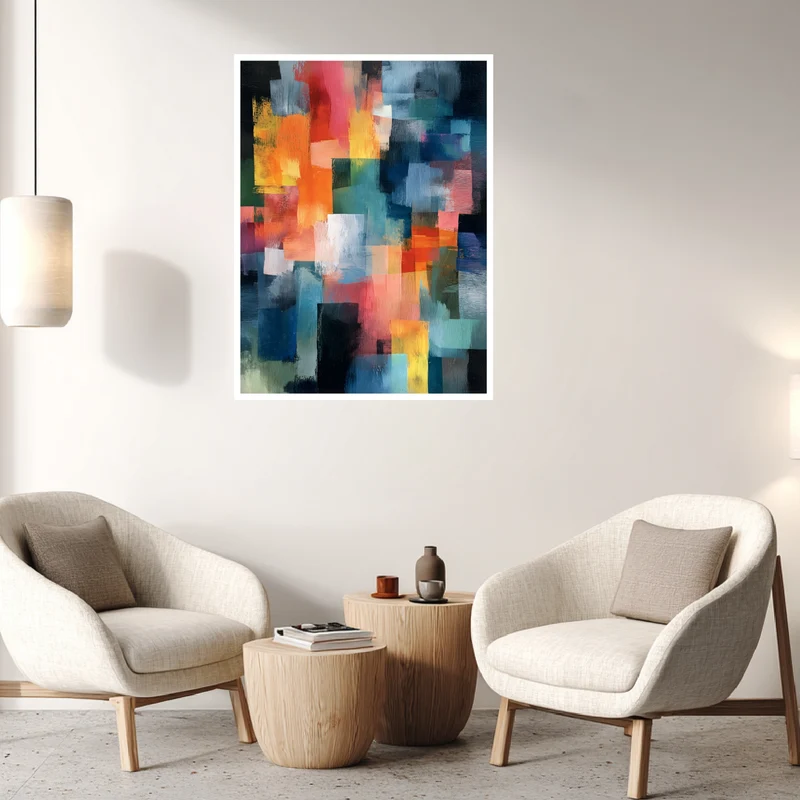 Bunte Pinselstriche Poster