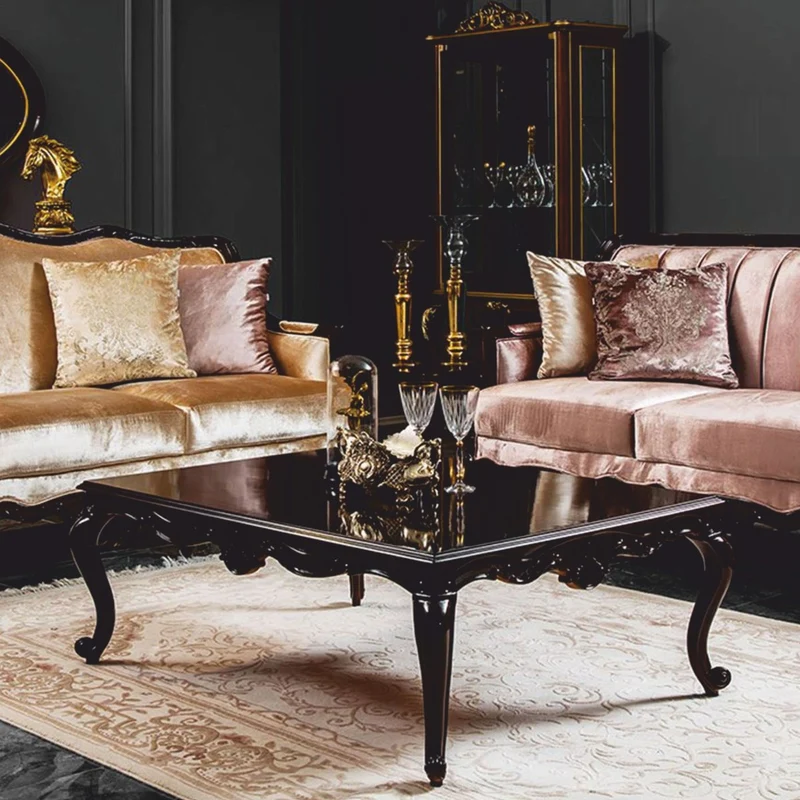 Casa Padrino Luxus Barock Couchtisch Dunkelbraun 124 cm - Barock Möbel