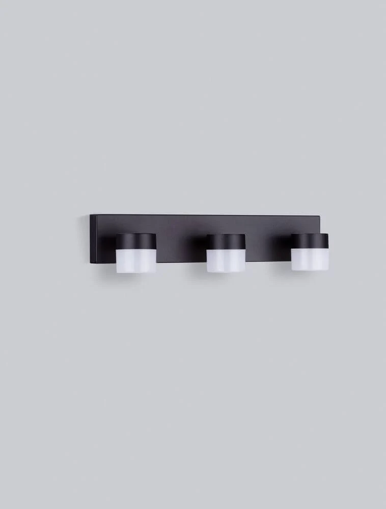 Teko LED Wandleuchte 3-flammig 3000K Schwarz IP44