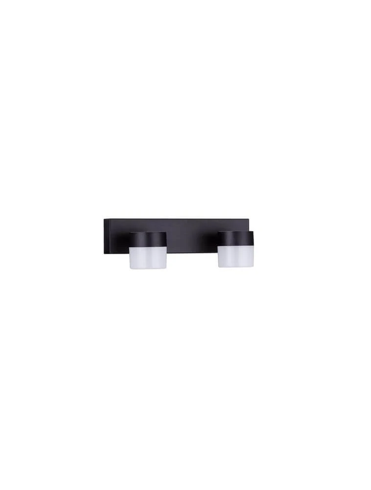 Teko LED Wandleuchte 2-flammig 3000K Schwarz IP44