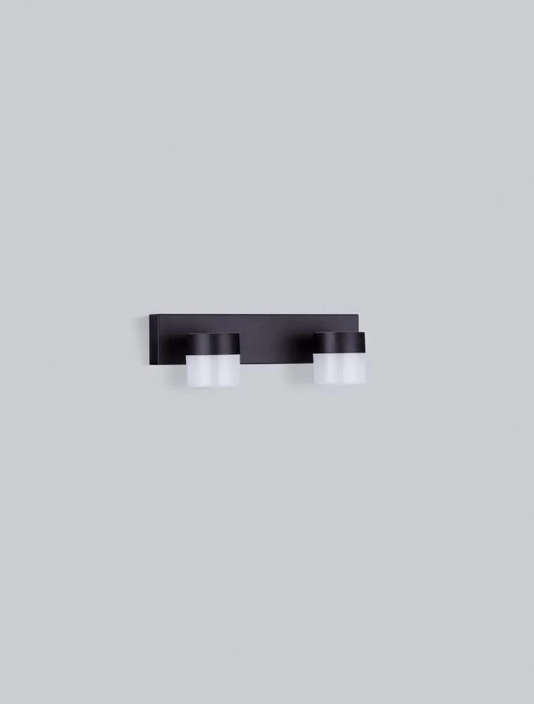 Teko LED Wandleuchte 2-flammig 3000K Schwarz IP44