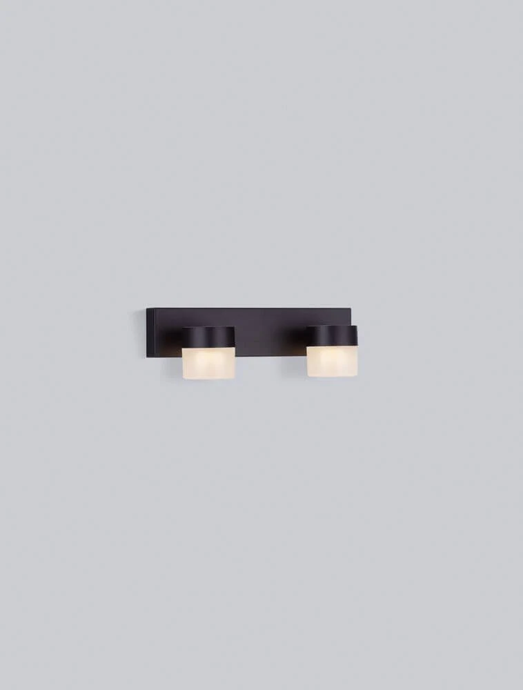 Teko LED Wandleuchte 2-flammig 3000K Schwarz IP44