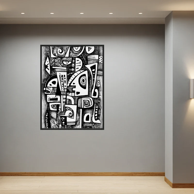 Schwarz weiß Linien Poster