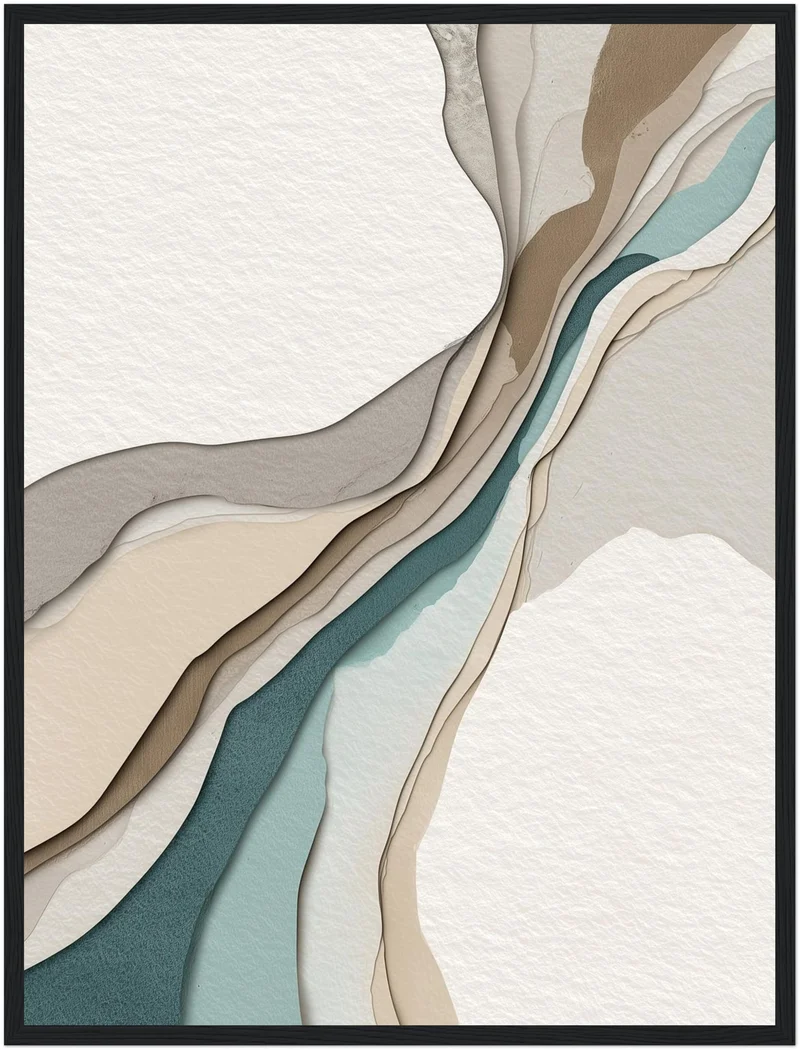 Geschichtete Linien in Naturtönen Poster