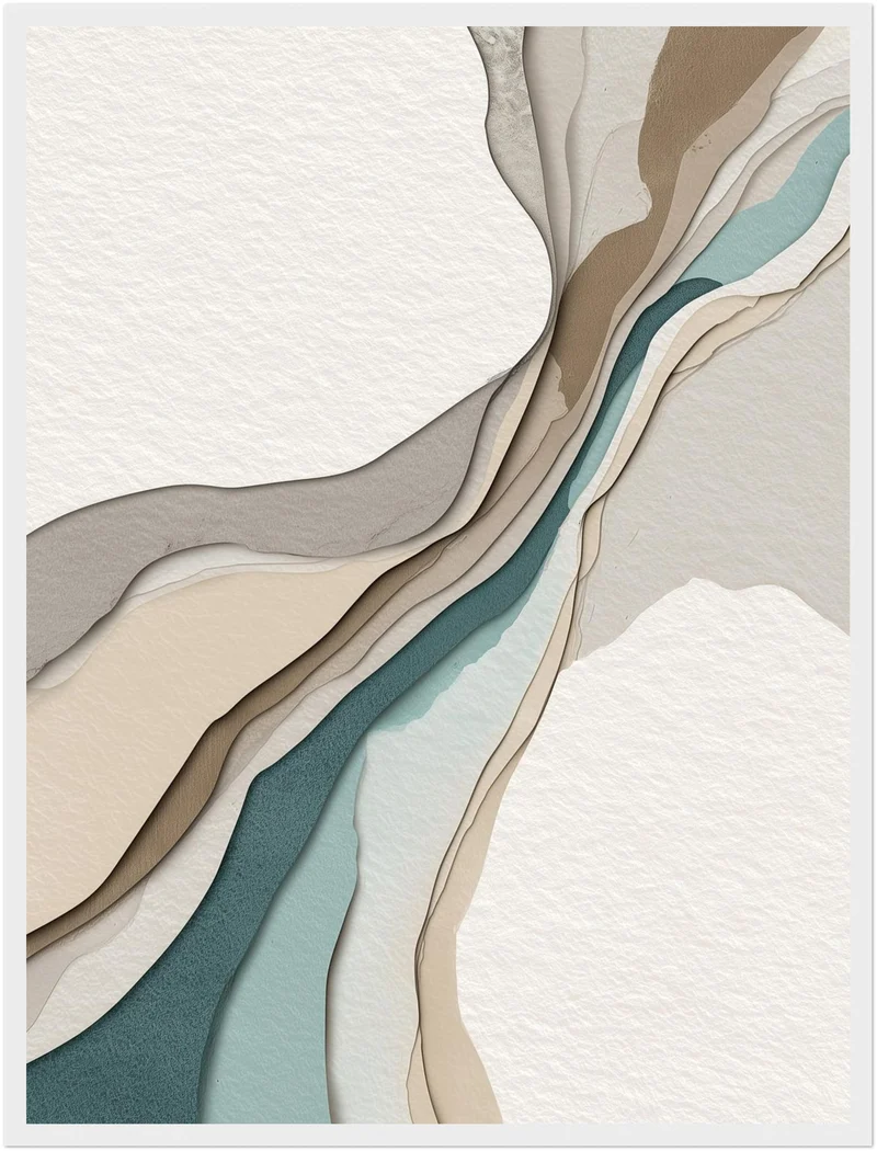 Geschichtete Linien in Naturtönen Poster