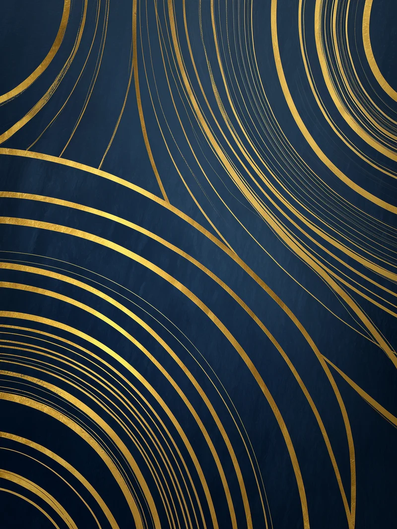 Goldene Linien auf Blau Poster