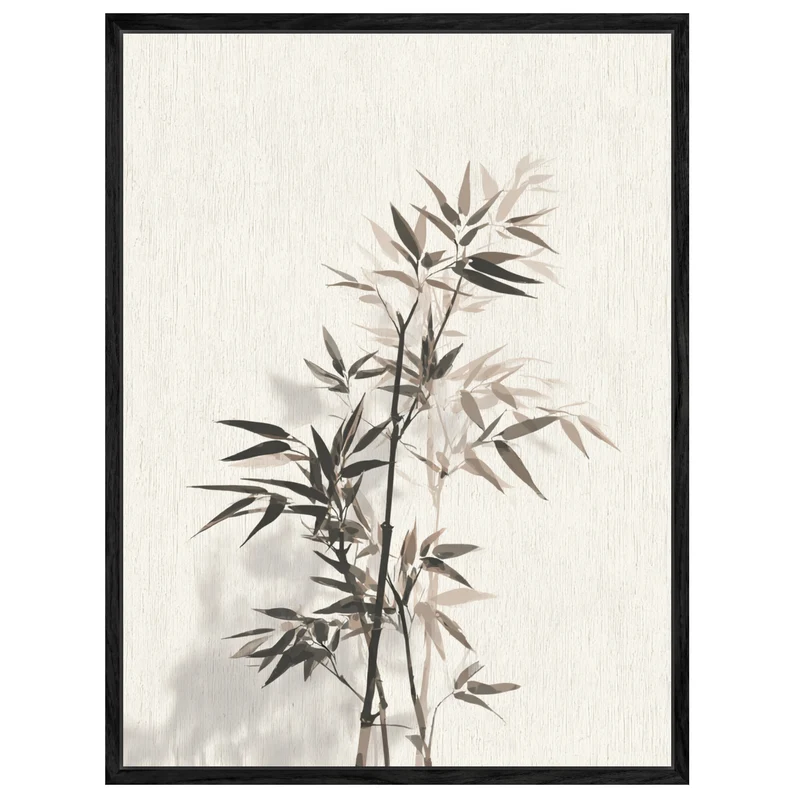 Bambuszweig mit Schatten Leinwandbild