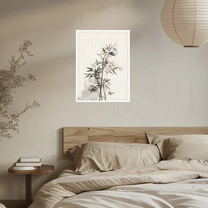Bambuszweig mit Schatten Poster
