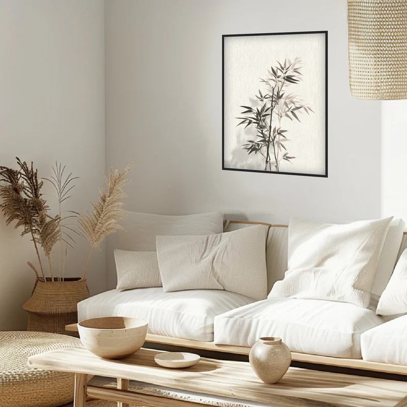 Bambuszweig mit Schatten Poster