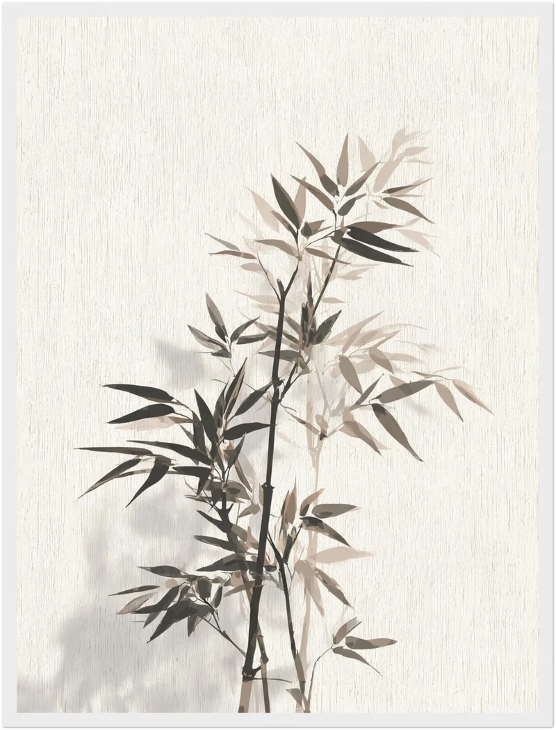 Bambuszweig mit Schatten Poster