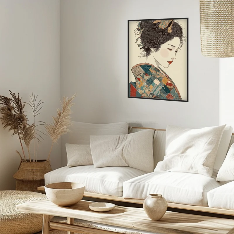 Japanische Frau im Kimono Poster