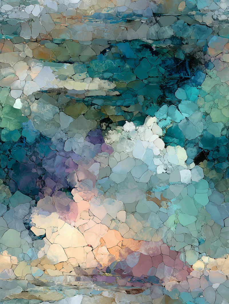 Abstraktes blaues Mosaik Poster