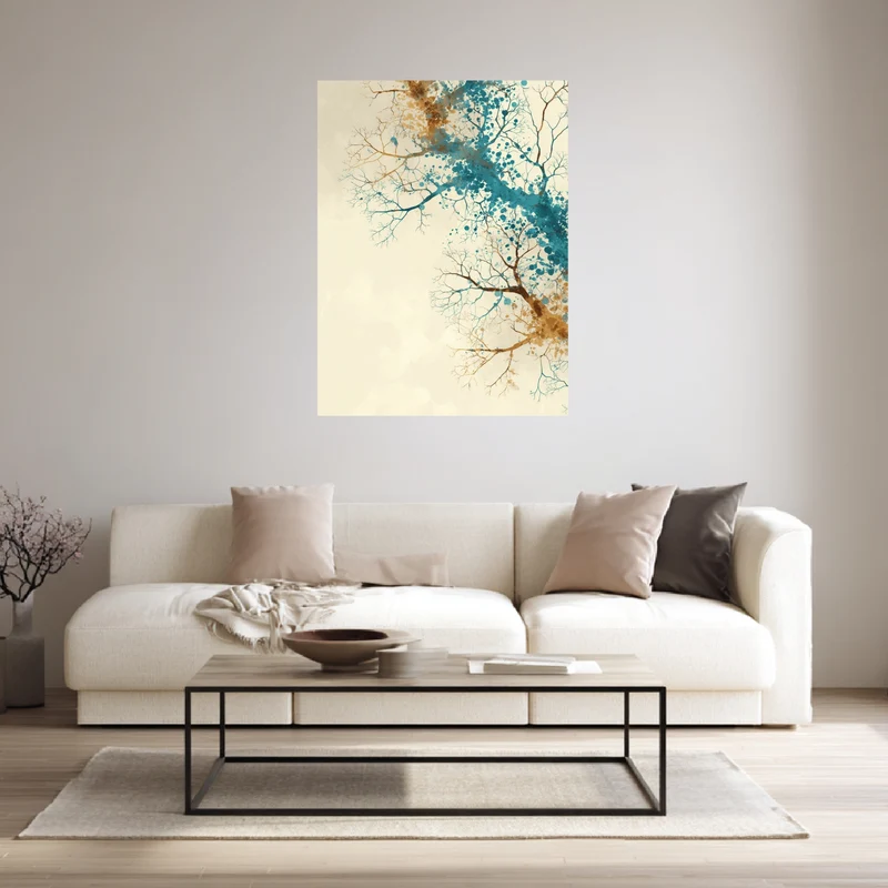 Aquarellartige Baumäste Poster