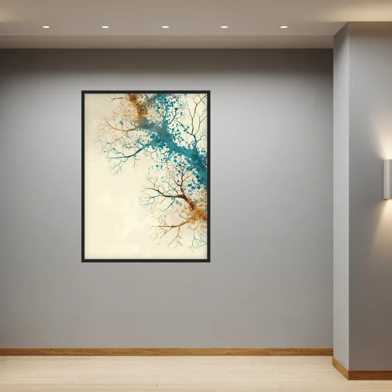 Aquarellartige Baumäste Poster