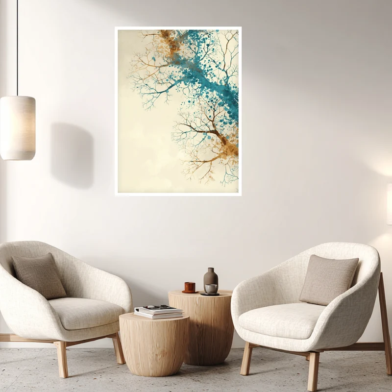Aquarellartige Baumäste Poster