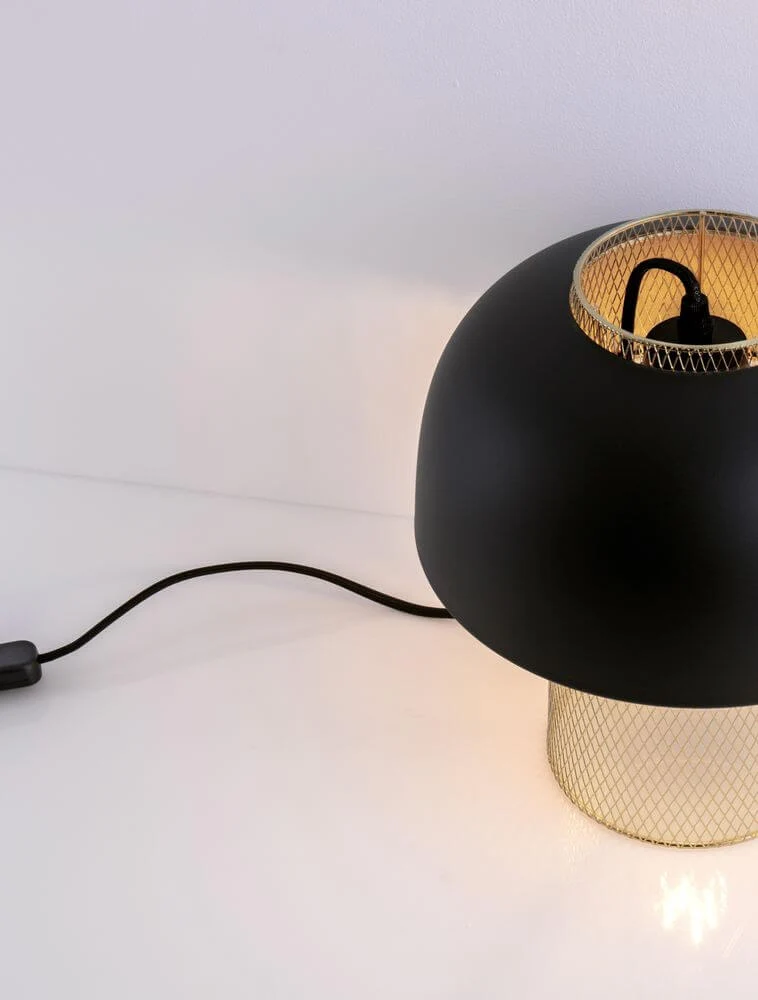 Sqube Tischleuchte Schwarz, Gold