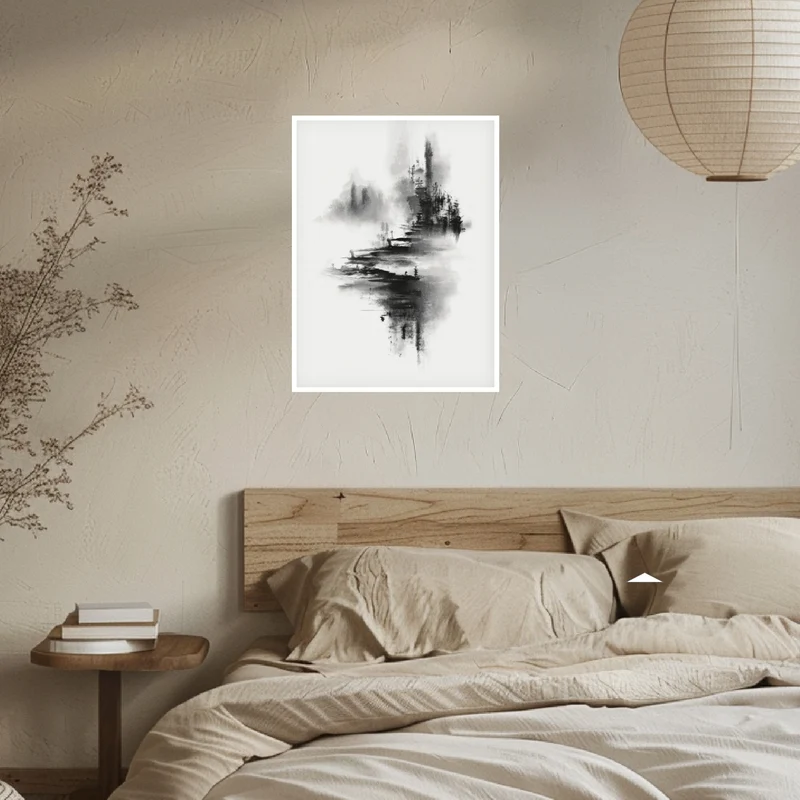 Bergdorf im Nebel Poster