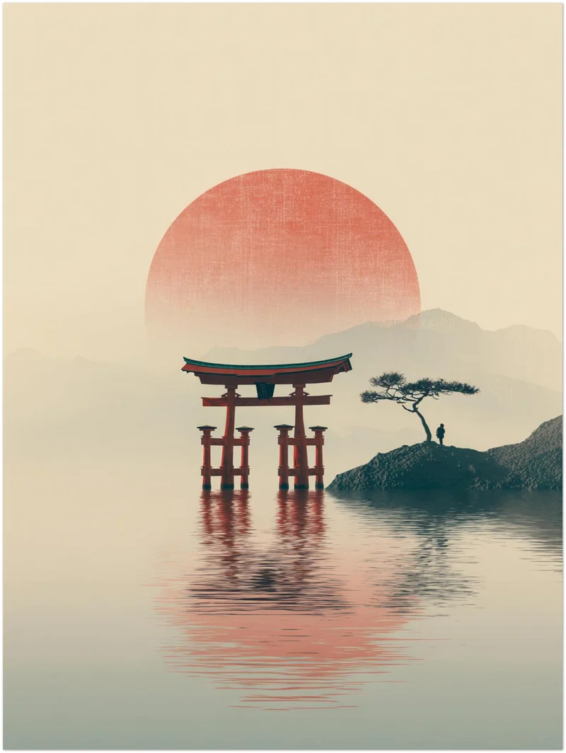 Torii im Wasser Leinwandbild