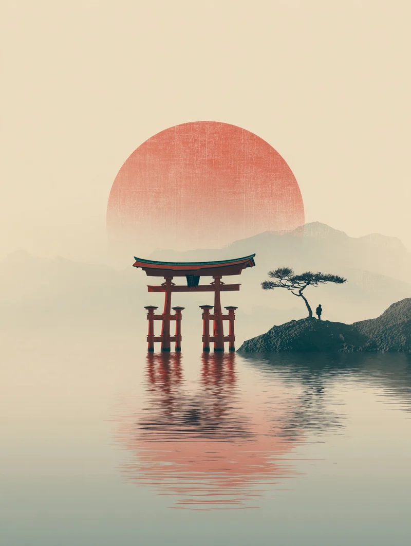 Torii im Wasser Poster