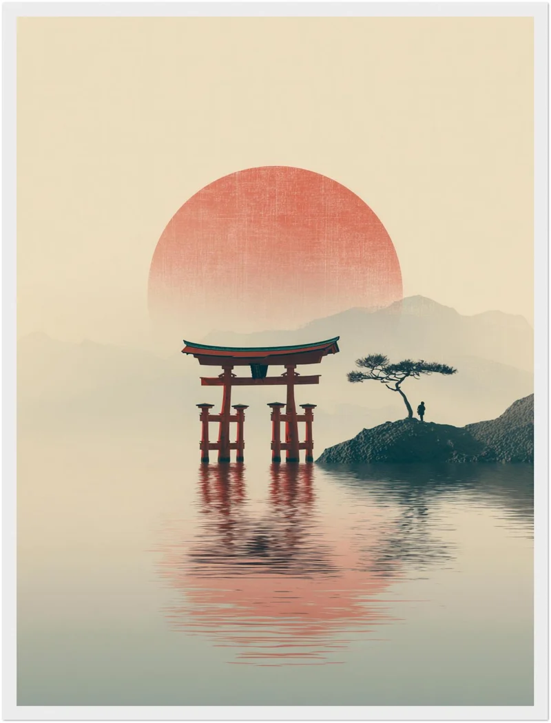 Torii im Wasser Poster