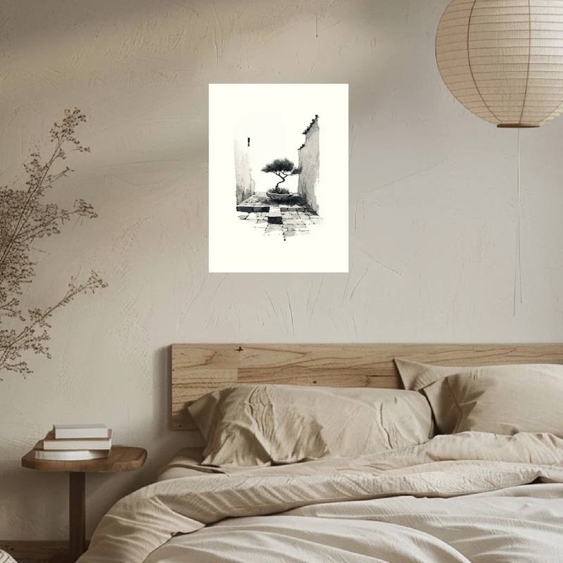 Bonsai in alter Mauer Leinwandbild