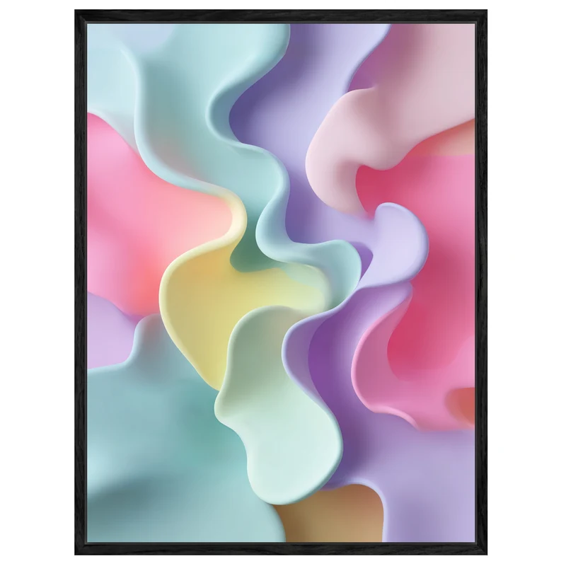 Pastellfarbene geschwungene Formen Leinwandbild